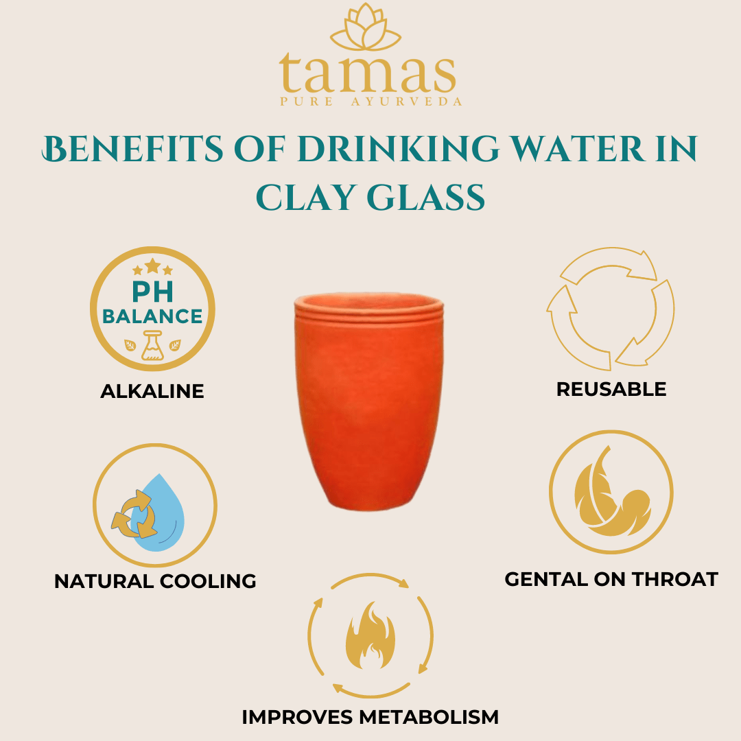 HANDMADE  (CLAY/ TERRACOTTA)  GLASS SET